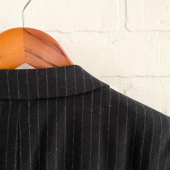 Paoletti x Marzotto Men’s/Unisex Blazer Pinstripe Elbow patches Navy/Gray Sz 44R - Picture 13 of 15